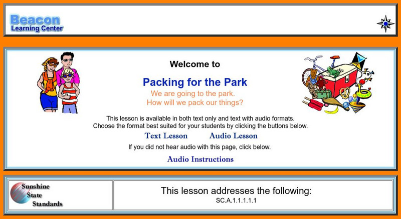 Beacon Learning Center: Packing for the Park Activity Beacon Learning Center: Packing for the Park Activity