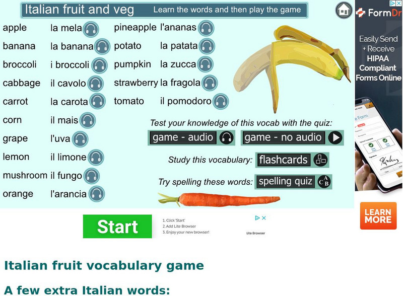 Digital Dialects: Fruit and Vegetables in Italian Language Interactive Digital Dialects: Fruit and Vegetables in Italian Language Interactive