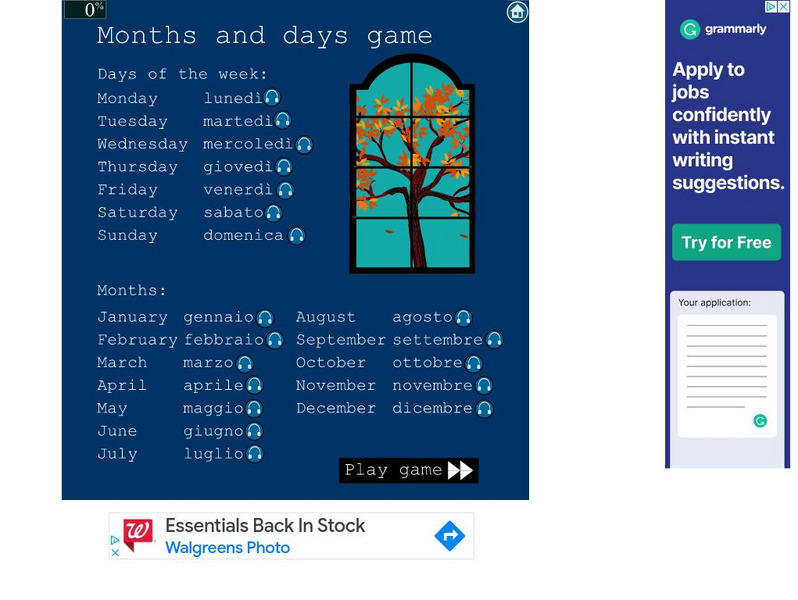 Digital Dialects: Days and Months in Italian Language Interactive Digital Dialects: Days and Months in Italian Language Interactive