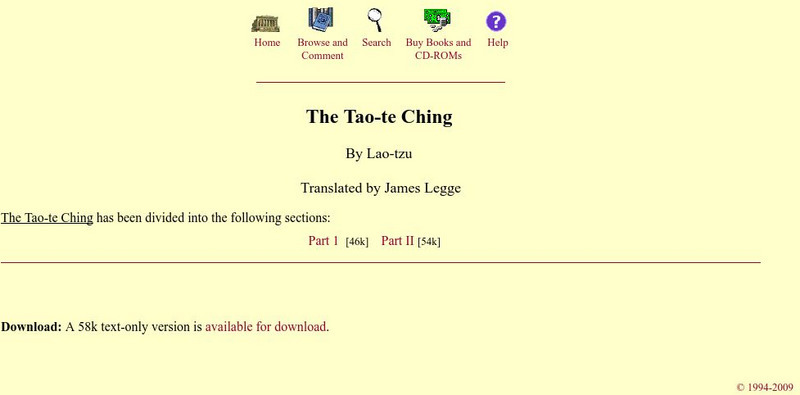 Mit: Internet Classics Archive: The Tao Te Ching by Lao Tzu eBook Mit: Internet Classics Archive: The Tao Te Ching by Lao Tzu eBook