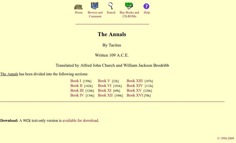 Mit: Internet Classics Archive: The Annals eBook Mit: Internet Classics Archive: The Annals eBook