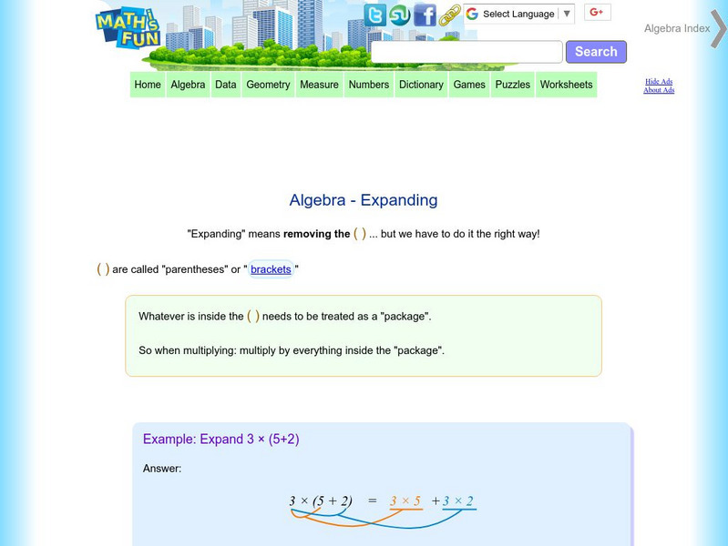 Math Is Fun: Algebra: Expanding Instructional Video Math Is Fun: Algebra: Expanding Instructional Video