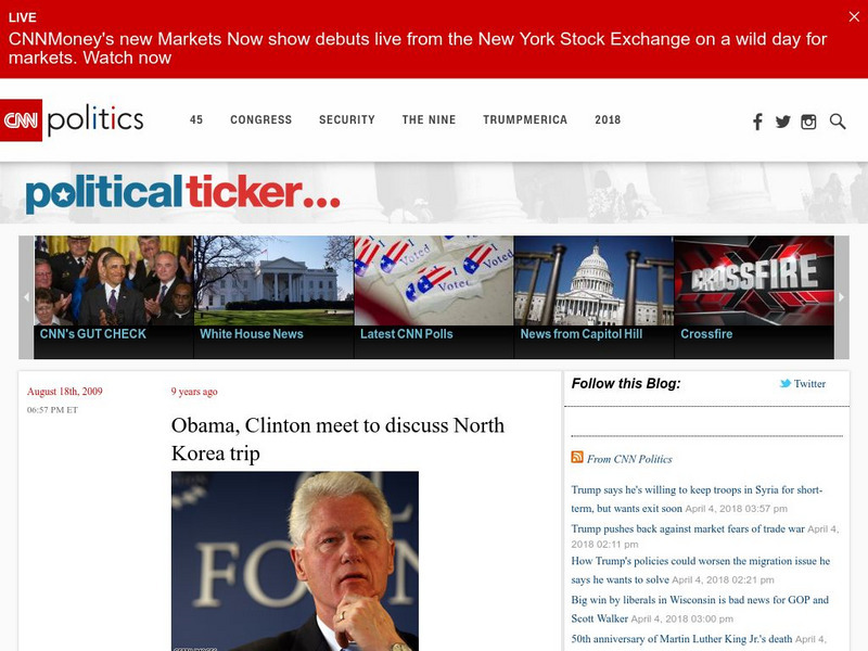 Cnn: Obama, Clinton Meet to Discuss North Korea Trip Article