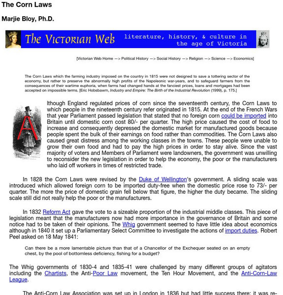Brown University: Victorian Web: The Corn Laws Handout
