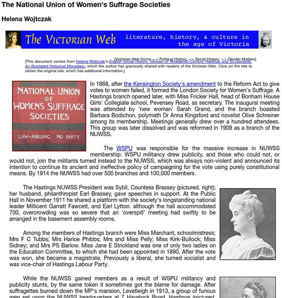 Brown University: Victorian Web: National Union of Women's Suffrage Societies Handout Brown University: Victorian Web: National Union of Women's Suffrage Societies Handout