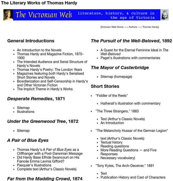 The Victorian Web: Works of Thomas Hardy Activity The Victorian Web: Works of Thomas Hardy Activity
