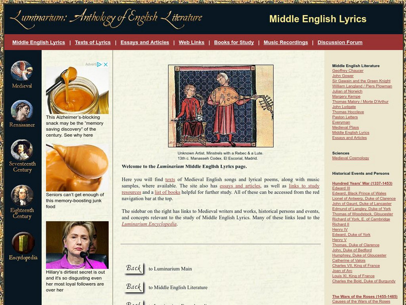 Luminarium: Middle English Lyrics Handout