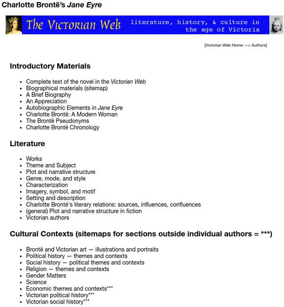 The Victorian Web: Charlotte Bronte: Jane Eyre Website The Victorian Web: Charlotte Bronte: Jane Eyre Website