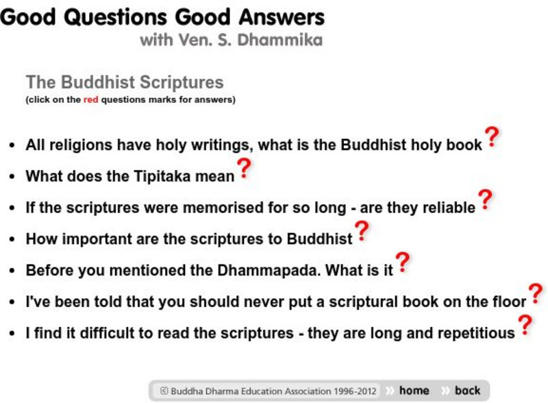 Buddha Net: Good Questions, Good Answers About Buddhist Scriptures Website