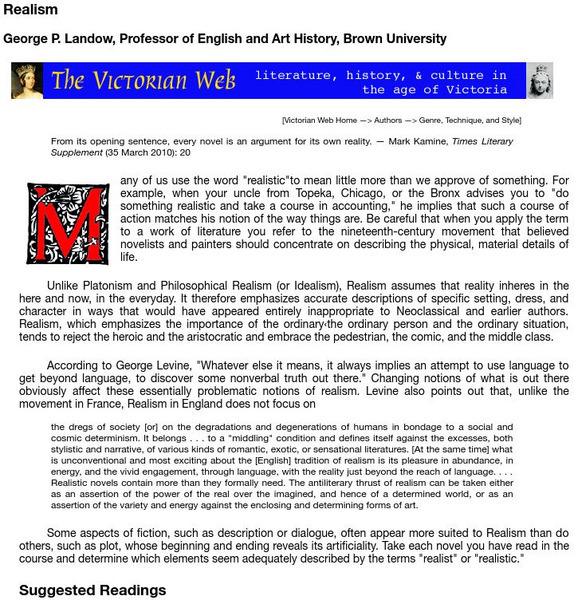 The Victorian Web: Realism Website The Victorian Web: Realism Website