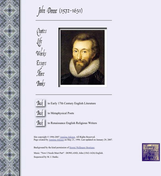 Luminarium: John Donne (1572 1631) Website Luminarium: John Donne (1572 1631) Website