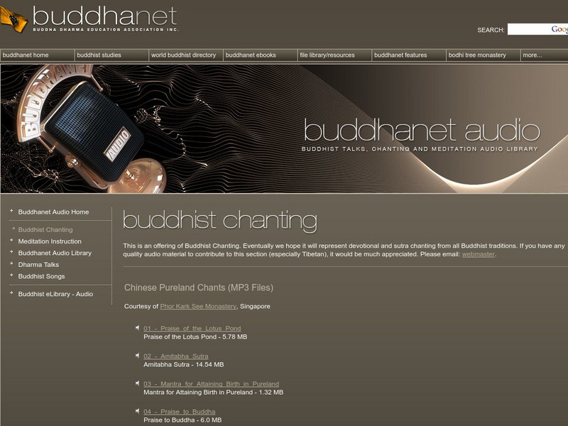 Buddha Net: Audio: Buddhist Chanting Audio