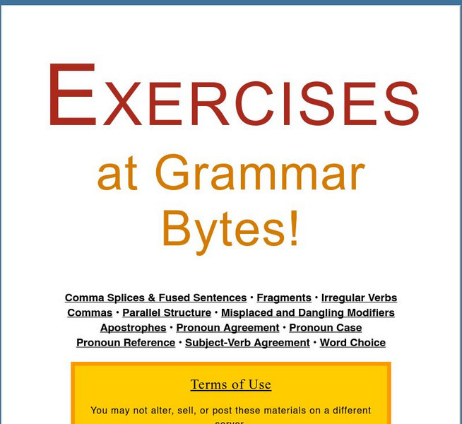 Grammar Bytes: Interactive Grammar Exercises Unknown Type