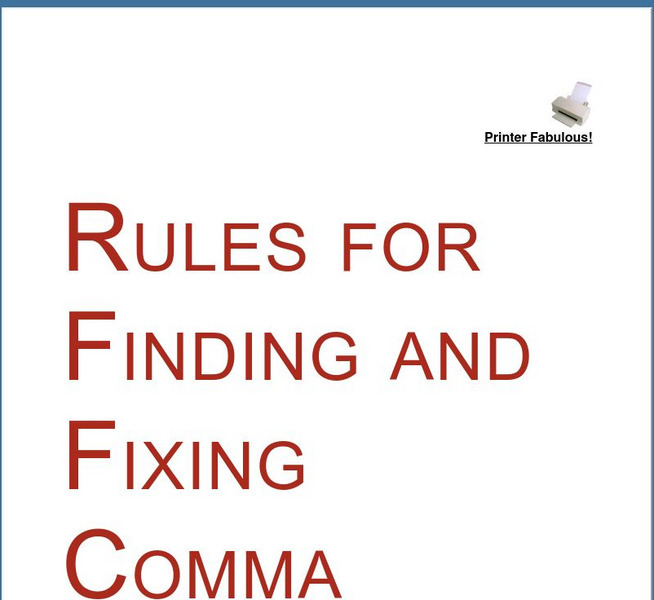 Grammar Bytes: Rules for Fixing Comma Splices Handout
