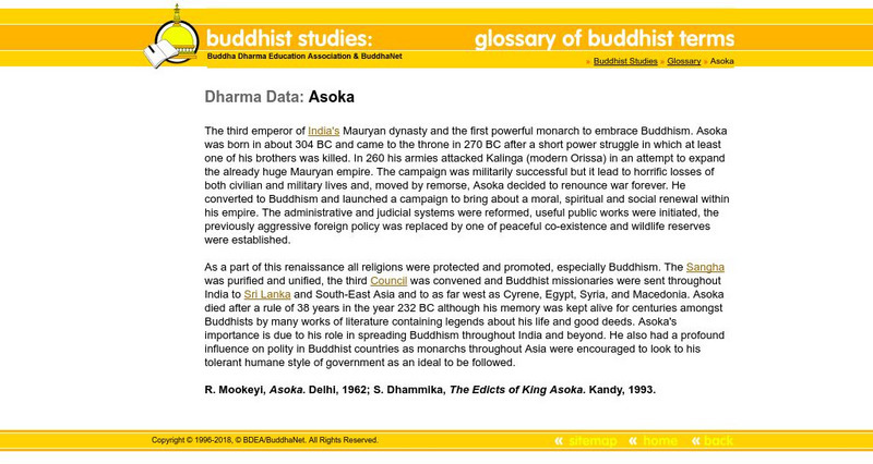 Buddha Net: Buddhist Studies: Asoka Handout Buddha Net: Buddhist Studies: Asoka Handout