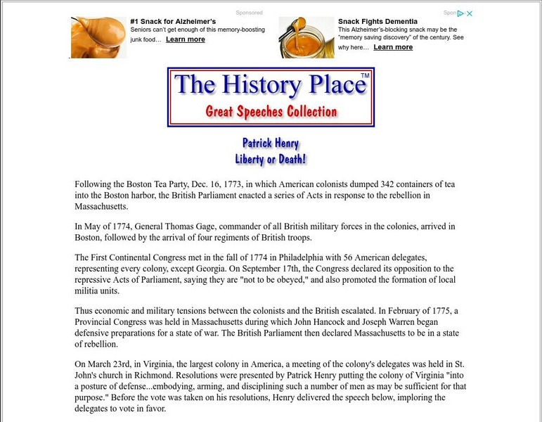 The History Place: Patrick Henry Primary The History Place: Patrick Henry Primary