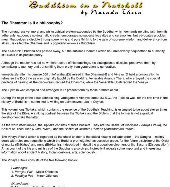 Buddha Net: The Dhamma Article Buddha Net: The Dhamma Article