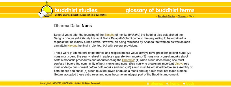 Buddha Net: Nuns Article