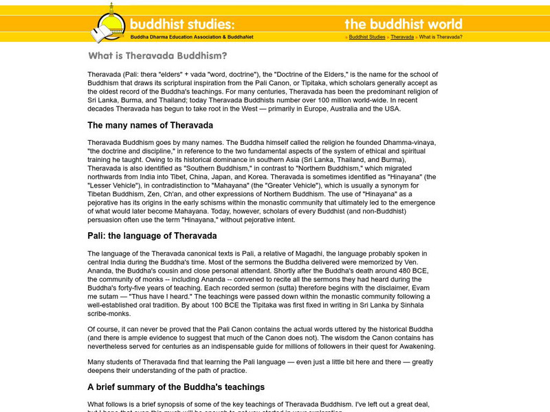Buddha Net: What Is Theravada Buddhism? Article Buddha Net: What Is Theravada Buddhism? Article