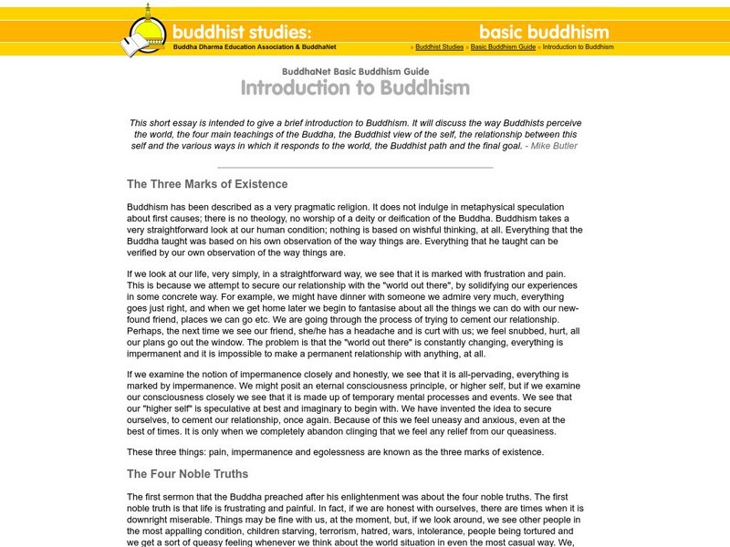 Buddha Net: Buddhist Studies: Introduction to Buddhism Article Buddha Net: Buddhist Studies: Introduction to Buddhism Article