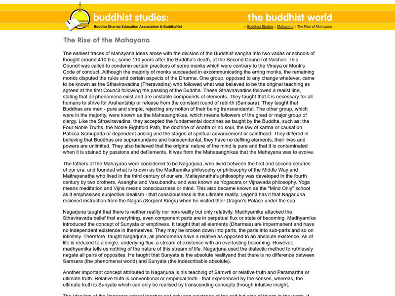 Buddha Net: The Rise of the Mahayana Article