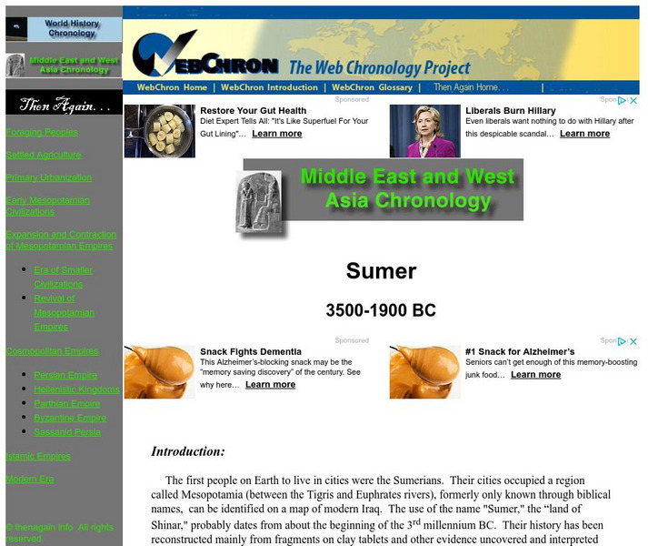 Then Again: Web Chron: Sumer, 3500 1900 Bc Handout Then Again: Web Chron: Sumer, 3500 1900 Bc Handout