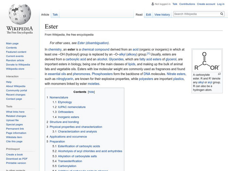 Wikipedia: Ester Handout Wikipedia: Ester Handout