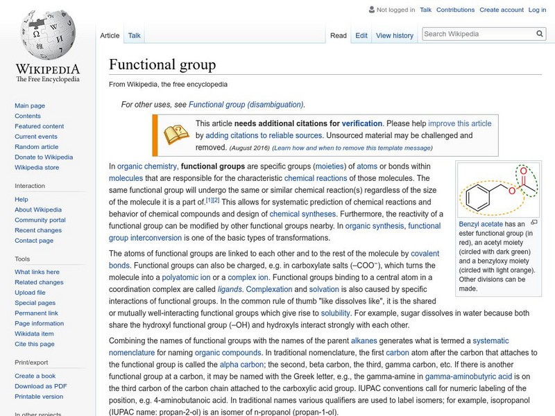 Wikipedia: Functional Group Handout Wikipedia: Functional Group Handout