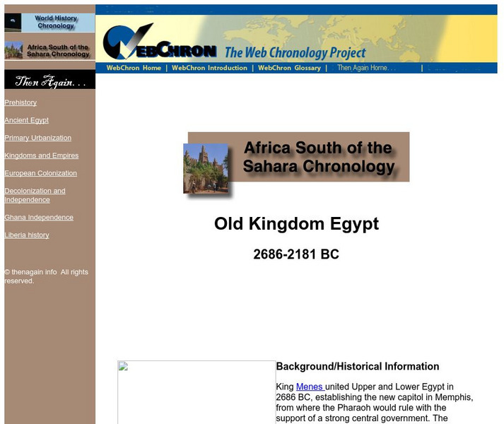Then Again: Web Chron: Government in Ancient Egypt Handout Then Again: Web Chron: Government in Ancient Egypt Handout