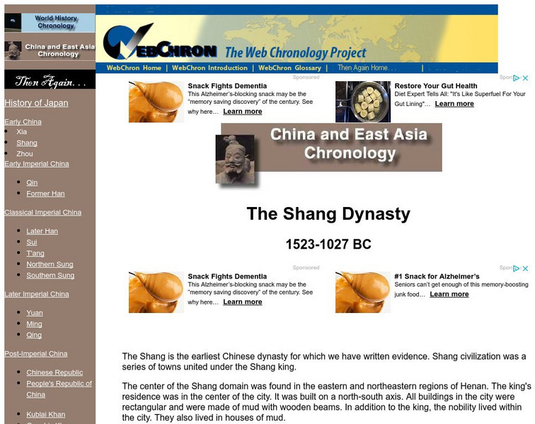 Then Again: Web Chron: Late Bronze Age China Handout Then Again: Web Chron: Late Bronze Age China Handout