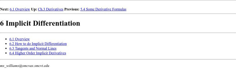 Npac Reu Program: Implicit Differentiation Website Npac Reu Program: Implicit Differentiation Website