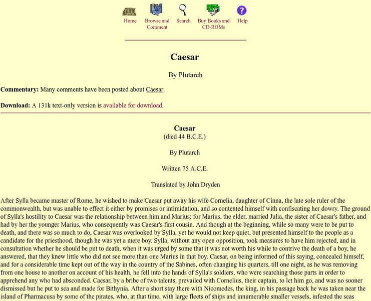 Mit: Internet Classics Archive: Caesar by Plutarch eBook Mit: Internet Classics Archive: Caesar by Plutarch eBook
