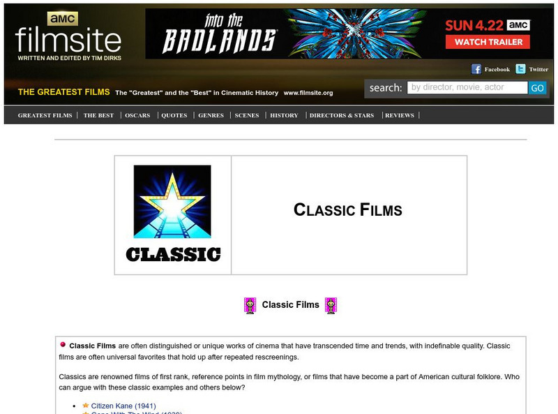 The Film Site: Classic Films Website