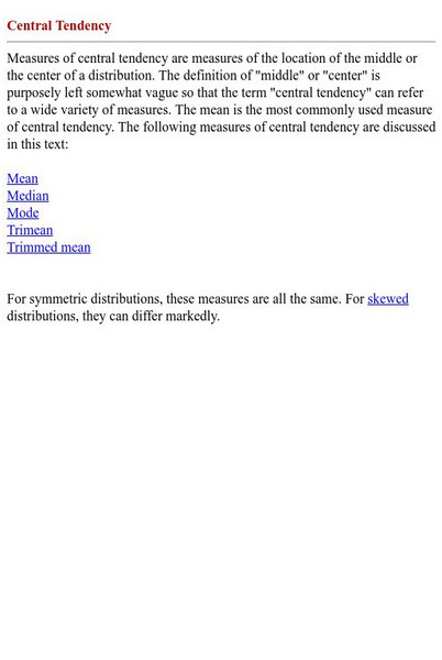 Hyper Stat Online Statistics Textbook: Central Tendency Activity Hyper Stat Online Statistics Textbook: Central Tendency Activity