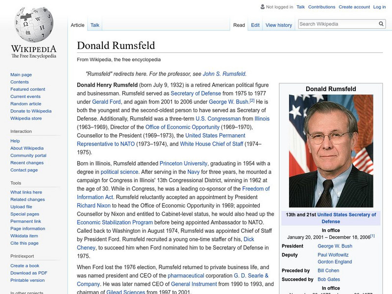 Wikipedia: Donald Rumsfeld Handout