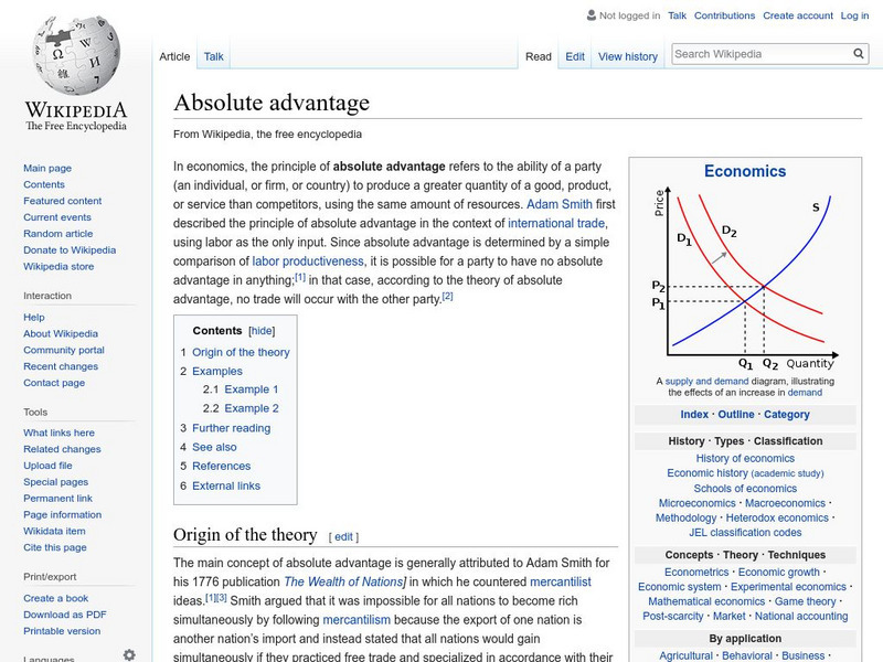 Wikipedia: Absolute Advantage Handout Wikipedia: Absolute Advantage Handout