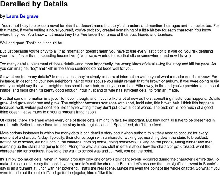 Derailed by Details Article Derailed by Details Article