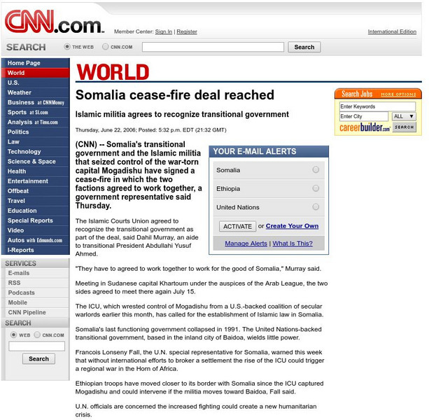 Cnn: Somalia Cease Fire Deal Reached Website Cnn: Somalia Cease Fire Deal Reached Website