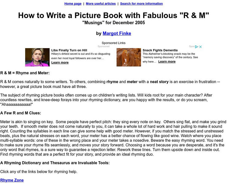 How to Write a Picture Book With Fabulous Rhyme & Meter Activity How to Write a Picture Book With Fabulous Rhyme & Meter Activity