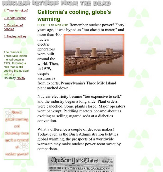 The Why Files: Time for Nukes? Website The Why Files: Time for Nukes? Website