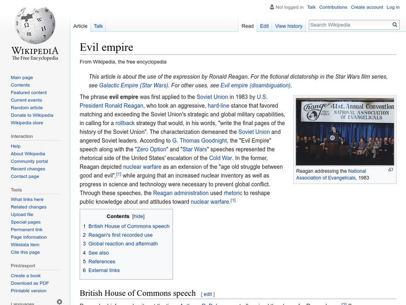 Wikipedia: Evil Empire Handout Wikipedia: Evil Empire Handout