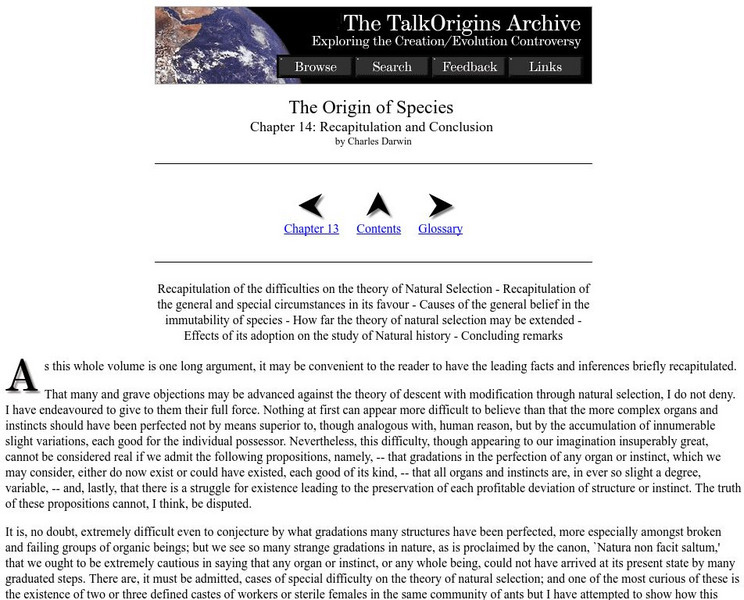 The Origin of Species, Chapter 14 eBook The Origin of Species, Chapter 14 eBook