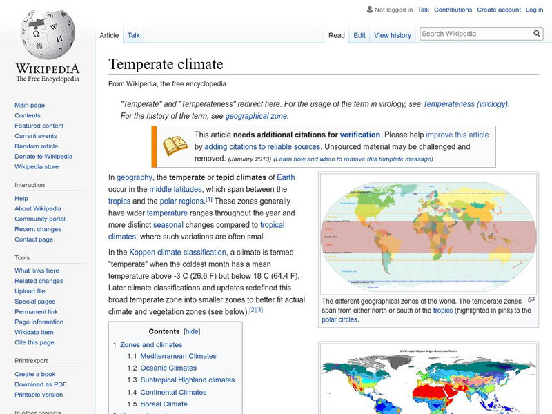 Wikipedia: Temperate Climate Handout Wikipedia: Temperate Climate Handout