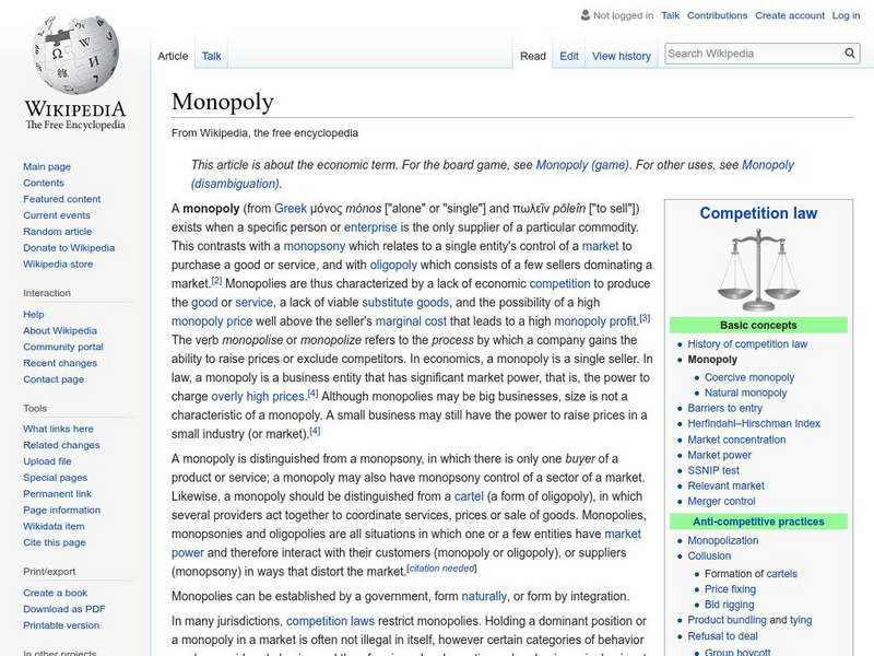 Wikipedia: Monopoly Handout Wikipedia: Monopoly Handout