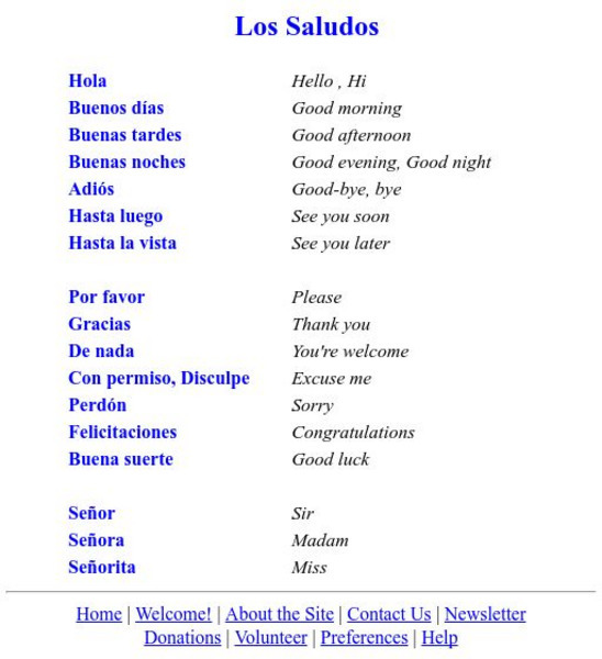 Language Guide: Los Saludos Audio