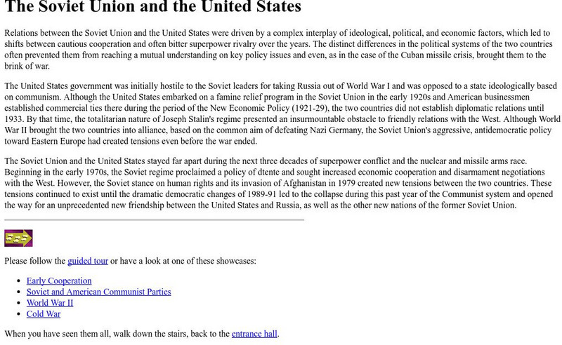 Ibiblio: The Soviet Union and the United States Handout Ibiblio: The Soviet Union and the United States Handout
