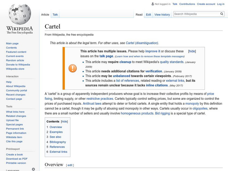 Wikipedia: Cartel Handout Wikipedia: Cartel Handout