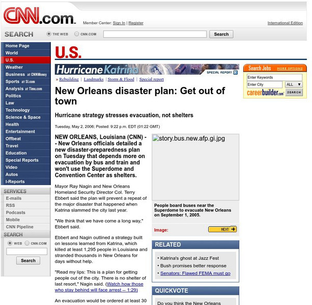 Cnn: New Orleans Disaster Plan: Get Out of Town Article Cnn: New Orleans Disaster Plan: Get Out of Town Article