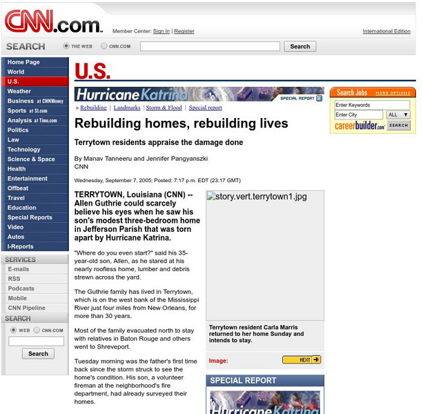 Cnn: Rebuilding Homes, Rebuilding Lives Article
