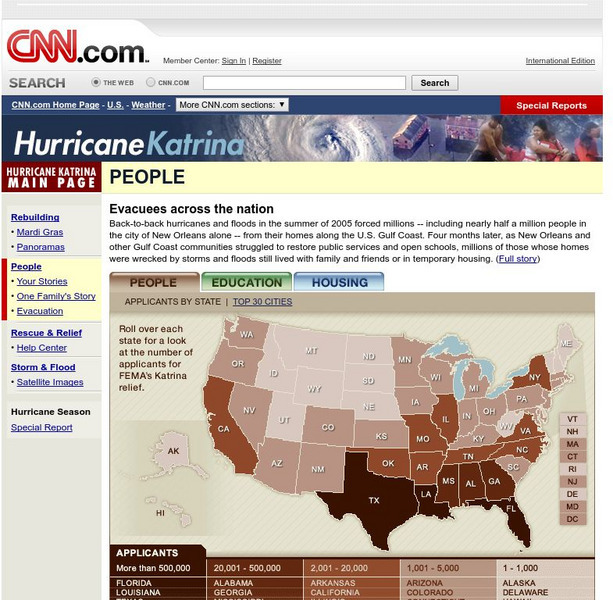 Cnn: People: Evacues Across the Nation Interactive Cnn: People: Evacues Across the Nation Interactive